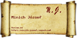 Minich József névjegykártya