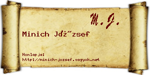 Minich József névjegykártya